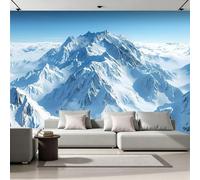 3D Photo Wallpaper Snow Mountain Print Wall Murals, Clouds Scenery Non-Woven Wall Mural, Decoration Poster Picture Design Modern Mural 200x140 cm (WxH) for livingroom Kids Bedroom 1U-40
