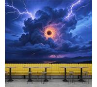 3D Photo Wallpaper Storm Lightning Vortex Wall Mural Decoration Poste Premium Non-Woven Wall Mural Wallpaper Wall Art for Living Room Bedroom Children's Room Office W250xH175cm 1yf136