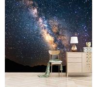 3D Photo Wallpaper The Milky Way Stretches Across The Sky 150(W) x105(H) cm Wall Mural Magnificent Starry Sky Style Non-Woven Peel and Stick Self-Adhesive Home Decoration Bedroom Kitchen Wall Paper