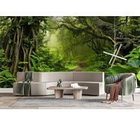 3D Photo Wallpaper Tropical Rainforest A Hidden Paradise Wall Mural Decoration Poste Forest Style Green Plants Premium Non-Woven Wall Mural Wallpaper Wall Art for Living Room Bedroom W500xH280 27f69