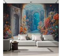 3D Photo Wallpaper Underwater Caves Print Wall Murals, Coral Mysterious Non-Woven Wall Mural, Decoration Poster Picture Design Modern Mural 300x210 cm (WxH) for livingroom Kids Bedroom 19U-32