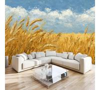 3D Photo Wallpaper Wheat Field 500x280 cm Art Wall Mural Non-Woven Small 3D Panoramic Poster Rural Mural Wallpaper Poster TV Background Decoration for Living Room Bedroom R1383