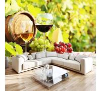 3D Photo Wallpaper Wine Red Wine 150x105 cm Art Wall Mural Non-Woven Small 3D Panoramic Poster Grape Mural Wallpaper Poster TV Background Decoration for Living Room Bedroom R18