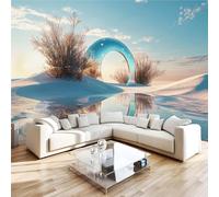 3D Photo Wallpaper Winter Snowfield Time and Space Mirror. Wall Mural Decoration Poste Premium Non-Woven Wall Mural Wallpaper Wall Art for Living Room Bedroom Children's Room W500xH280 7yf83