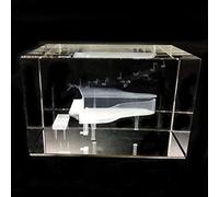 3D Piano Paperweight Laser Etched in Crystal Glass Cube for Graduation Christmas Birthday Valentine's Day