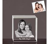 3D Picture Cube Unique Crystal Frame Personalized Text Art Decor Custom Photo Gift Keepsake for Men Women Cube Gifts (Style-2)
