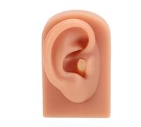 3D Piercing Practice Ear Model Dark Skin Soft Silicone for Earrings Acupuncture Training (Right)