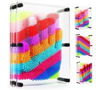 3D Pin Art Toy - 7''X 5'' 3D Art Sculpture Novelty Plastic Pin Hand Mold Art Board and Creative Thinking Toy Clone Toy for Home and Office Desktop