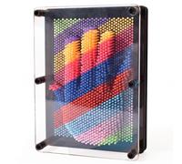3D Pin Art Toy, Large Size 6" x 8" 3D Pin Art Board, Fun Desk Sculpture | Rainbow Fun Desktop Sculpture Gadget, Home Office Decoration, Secret Santa Gift, Unique Design for Kids and Adults, Black