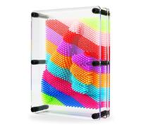 3D Pin Art Toy - Large Size 6” X 8” Unique Metal 3D Pin Art Board for Kids & Adults (Plastic, Rainbow)