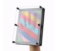 3D Pin Art Toy, Unique Metal 3D Pin Art Board Toy for Kids (, Plastic) 3D Pin Art Board Game Toy Classic Pin Desk Toys Sculpture for Children Adults (Black Bottom Large Size)