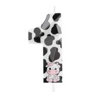3D Pink Cow Girls Birthday Number 1 Decorations, Holy Cow Im One 1 Candle for Cake,Cowgirl Theme Number Candle for Girls First Birthday Party
