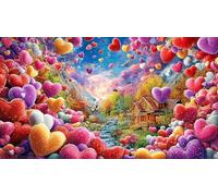 3D-Pink-heart 1000 Piece Jigsaw Puzzle for Adults - Recycled Cardboard Decoration 38x26cm/1000pcs