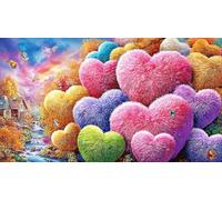 3D-Pink-heart 1000 Piece Jigsaw Puzzle for Adults - Recycled Cardboard - Decoration 38x52cm/1000pcs