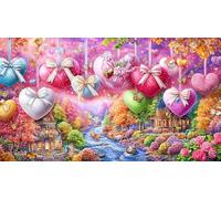3D-Pink-heart 1000 Piece Jigsaw Puzzle for Adults - Recycled Cardboard - Decoration 38x52cm/1000pcs