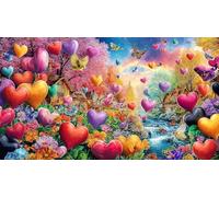 3D-Pink-heart 1000 Piece Jigsaw Puzzle for Adults - Recycled Cardboard Decoration 75x50cm/1000pcs