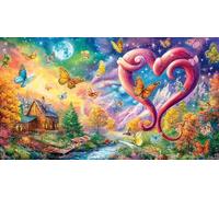 3D-Pink-heart 1000 Piece Jigsaw Puzzle for Adults - Recycled Cardboard Decoration 75x50cm/1000pcs