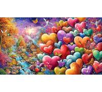 3D-Pink-heart 1000 Piece Jigsaw Puzzle for Adults - Recycled Cardboard Decoration 75x50cm/1000pcs