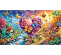 3D-Pink-heart Jigsaw Puzzles for Adults: 1000-Piece Recycled Cardboard Decoration 38x26cm/1000pcs
