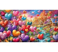 3D-Pink-heart Jigsaw Puzzles for Adults: 1000-Piece Recycled Cardboard - Decoration 38x26cm/1000pcs