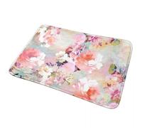 3D Pink Watercolor Chic Floral Anti-slip Doormat Floor Mat Carpet Rug for Kitchen Entrance Home Bathroom Living room Footpad Mats-50x80cm