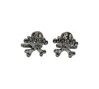 3D Pirate Cufflinks in Gun Metal - Onyx Art - Gift Boxed - Skull and Crossbones