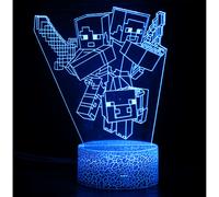 3D Pixel Remote Control Colored Night Light - Blue