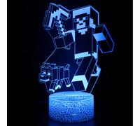 3D Pixel Remote Control Colored Night Light - Blue