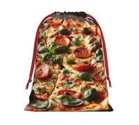 3d Pizza Pepperoni Christmas Drawstring Bags Gift Wrapping Bag Small Gifts Candy Jewelry Wedding Wrap Bag