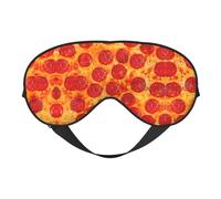 3D Pizza Pepperoni Double Sided Sleep Mask Soft Comfortable Light Blocking Eye Cover for Night Rest