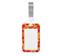 3D Pizza Pepperoni Id Badge Holder with Detachable Neck Strap, Waterproof Vertical Name Card Holders, for Nurse Students Teachers Staff