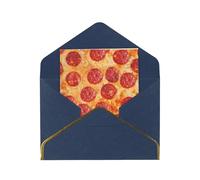 3d Pizza Pepperoni Print Christmas Card, New Year, Thanksgiving, Birthday, Thank You, Sympathy, Anniversary Cards With Envelopes