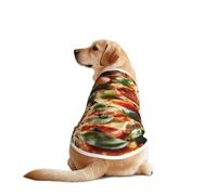 3d Pizza Pepperoni Print Dog Outfit Sleeveles, Funny Pet Dog Clothes Machine Washable Shirt Vest For Medium Large Dogs