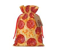 3d Pizza Pepperoni Print Drawstring Bags Burlap Gifts Bag With Drawstring Gift Bags For Wedding/Party/Festival/Storage