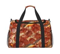 3D Pizza Pepperoni Print Gym bag Large Capacity Hand Carry Bag Foldable Carry On Tote for Outdoor Activities