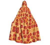 (3D Pizza Pepperoni) Print Hooded Cloak Long and Comfortable for Halloween, Role-Playing, Party Cosplay Men Women Costumes