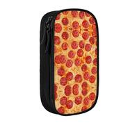 3D Pizza Pepperoni Print Pencil Case Coin Key Card Bag Purse Large Pen Pouch for Kids Boys School Office