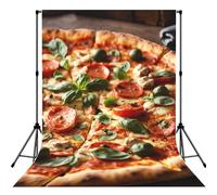 3d Pizza Pepperoni Print Photo Studio Background 5x7ft Soft Photo Backdrop Curtain For Studio Content Creator Equipment