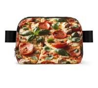 3D Pizza Pepperoni Print Square Bumbag Fanny Pack for Men Women Adjustable Belt Bag Waterproof Cross Body Bag Chest Bag