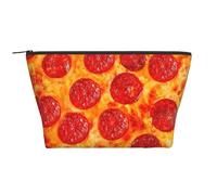 3D Pizza Pepperoni Print Women's Makeup Bag Daily Commute Cosmetics Storage Pouch Beach Travel Fashion Toothbrush Bag