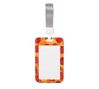 3D Pizza Pepperoni Printed Id Badge Holder with Neck Strap Vertical Waterproof Name Card Holder for Office School