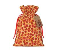3d Pizza Pepperoni Printing 1 Pc Christmas Bag With Drawstring For All Adults To Give Presents Halloween