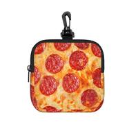 3D Pizza Pepperoni, Square Zipper Storage Bag, Neoprene Coin Purse, Small Wallets, Change Pouch, Change Purse