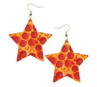 3D Pizza Pepperoni Statement Earrings for Women, Star Drop Earrings, Elegant Dangle Jewelry for Formal Gatherings