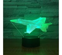 3d Plane Airplane Night Light Lamp Illusion Led 7 Color Changing Touch Switch Table Desk Decoration Lamps Acrylic Flat Abs Base Usb Cable Toy (bus)