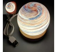3D Planet Night Light, Glass Art Planet LED Table Mood Lamp, 8CM Kids Galaxy Night Light, Stepless Dimmable Brightness,with USB and Wooden Base,Gift for Baby Girls Boys Birthday (Evening Glow)