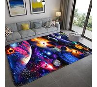 3D Planet Rugs Children's Room Carpet Space Planet Printed Carpet Kids Bedroom Decoration Floor Mat Play Crawling Mat(02,160 * 200cm)