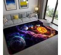 3D Planet Rugs Children's Room Carpet Space Planet Printed Carpet Kids Bedroom Decoration Floor Mat Play Crawling Mat(01,160 * 200cm)