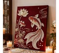 3D Plastic Pearls Diamond Painting Set - DIY Diamonds Dot Paintings by Numbers for Adults/Beginners, Gemstone Art Crafts for Gift Home Wall Decor -Frameless (30*40cm,Lucky Koi 3D Pearl Painting Kit)
