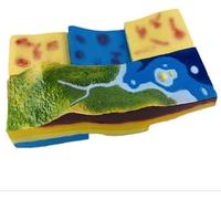 3D Plate Tectonics and Surface Morphology Model, Geological Layer Structure Sedimentation Demonstration, Geography Teaching Tool for Middle High School Classroom
